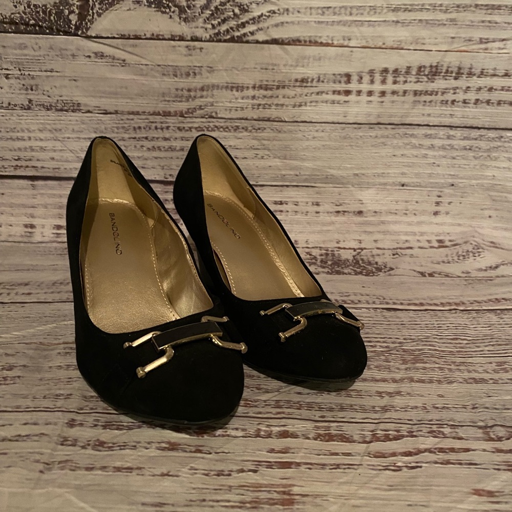 Bandolino black wedge heels size 7
